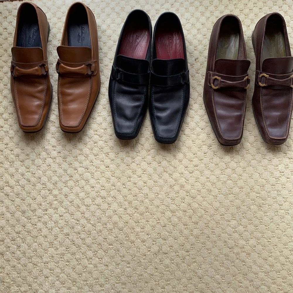 3 Pairs of Men’s Salvatore Ferragamo shoes size 10